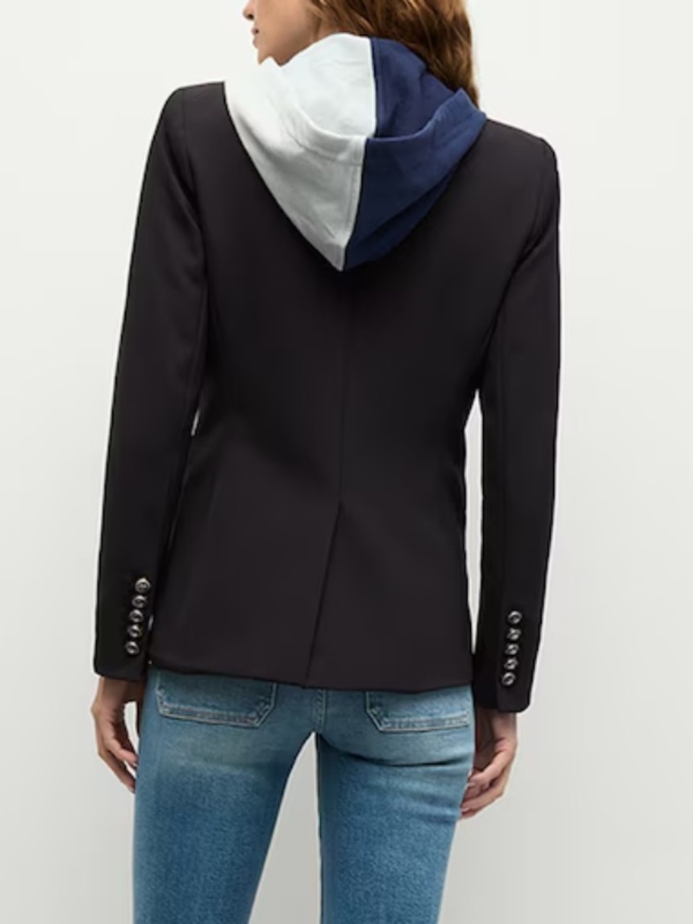 Veronica Beard Navy Double-Breasted Blazer with Hood Dallas Cowboys NFL - Picture 9 of 13